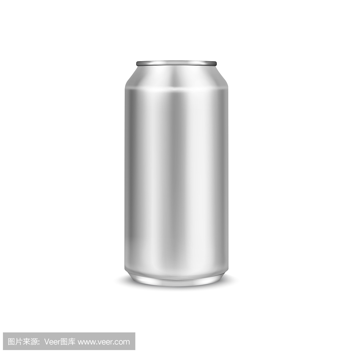 铝啤酒罐或汽水包装模型。金属罐孤立在白色背景上。