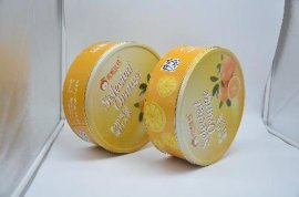 新款食品铁盒包装 铁盒厂家定制圆形甜橙马口铁盒包装 ,六安市金裕印铁制罐